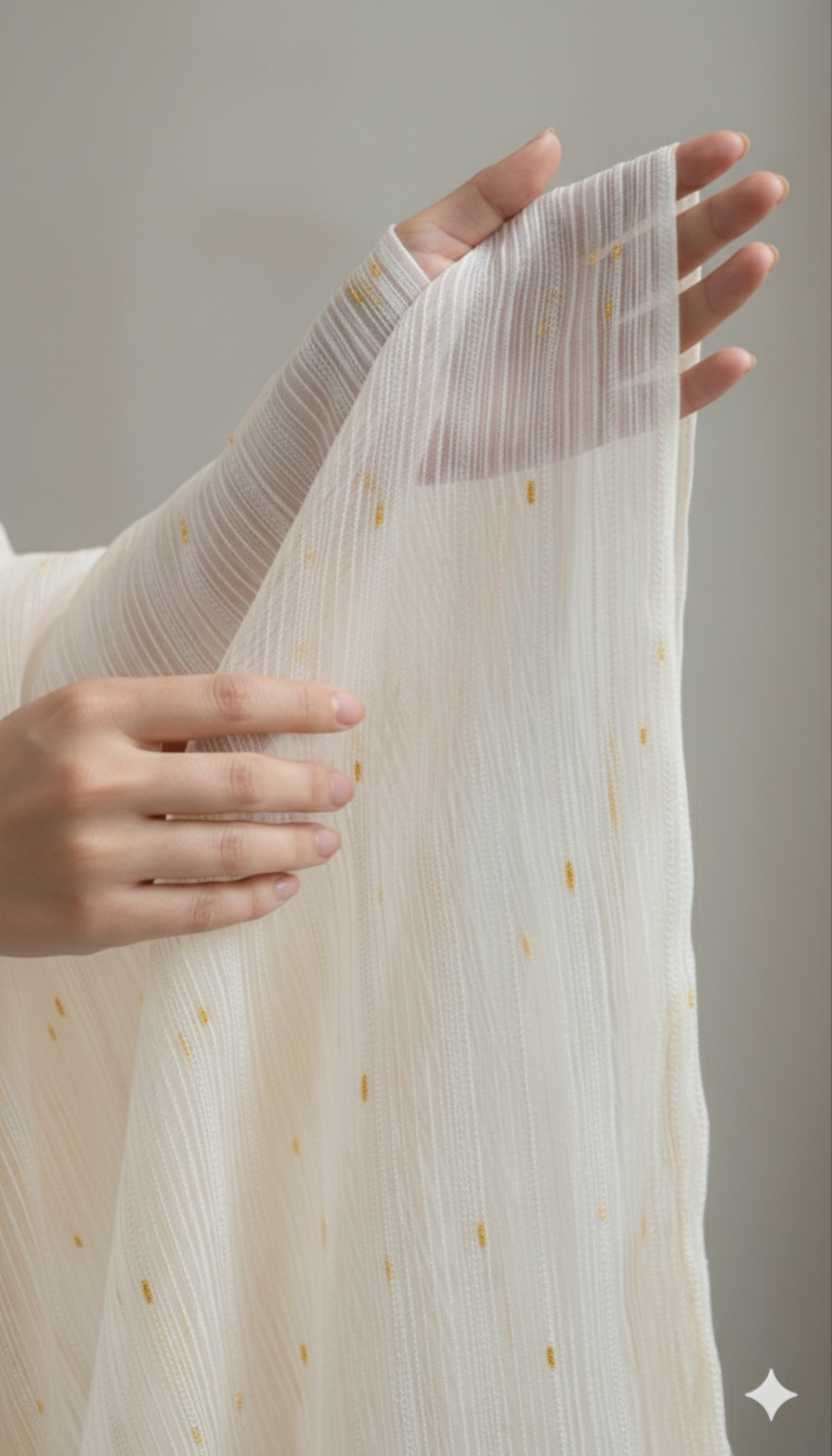 Perdea simplă Vega Krem cu Auriu