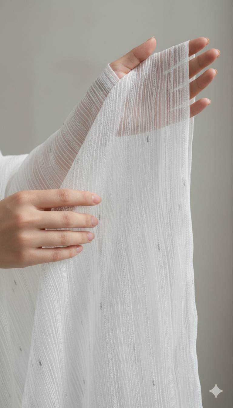 Perdea simplă Vega Alb cu Gri