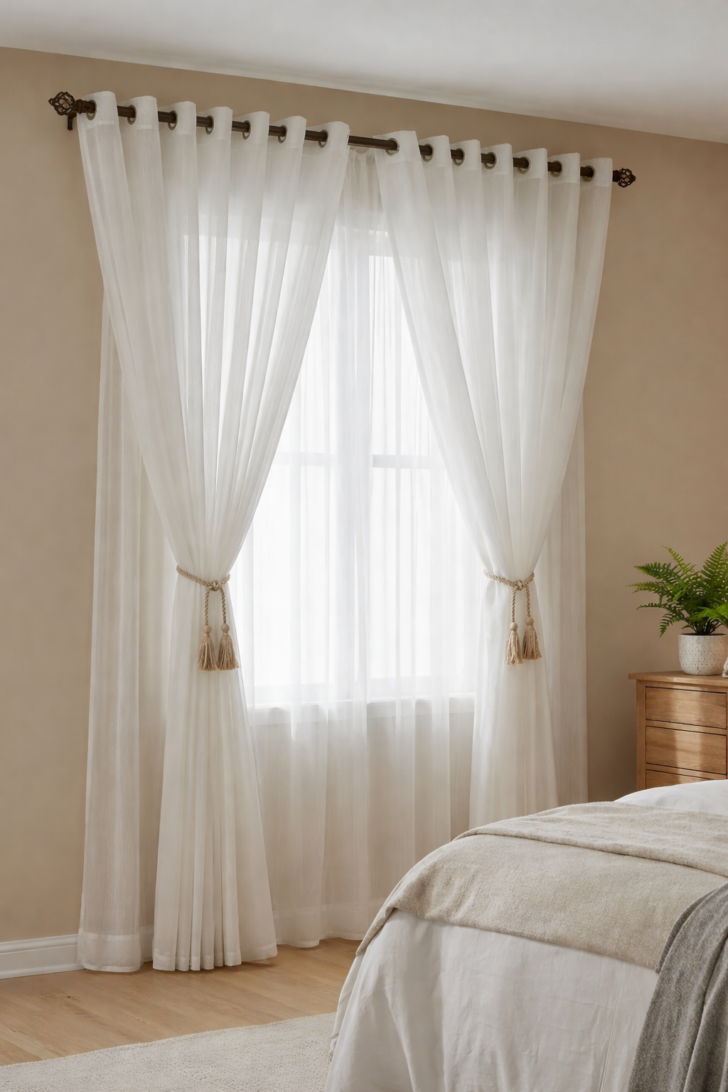 Perdea simplă Matase Alb