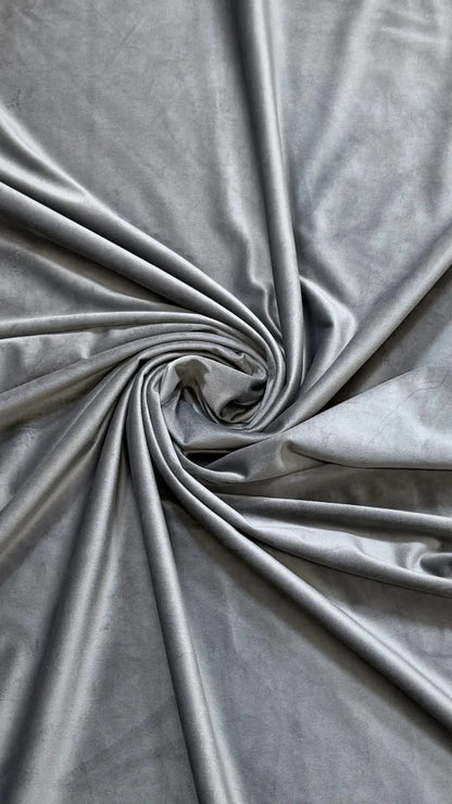 Draperie din catifea gri mediu HKN15 - Rejansa tip creion (10cm)
