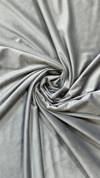 Draperie din catifea gri deschis HKN56 - Tiv lat (pliuri)