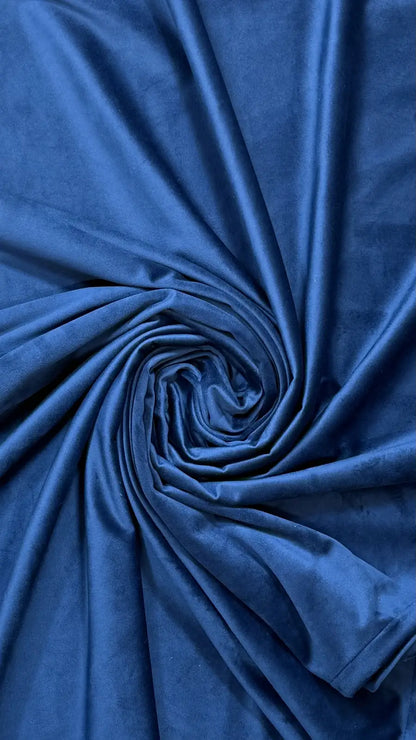 Draperie din catifea albastru regal HKN69 - Rejansa tip creion (10cm)