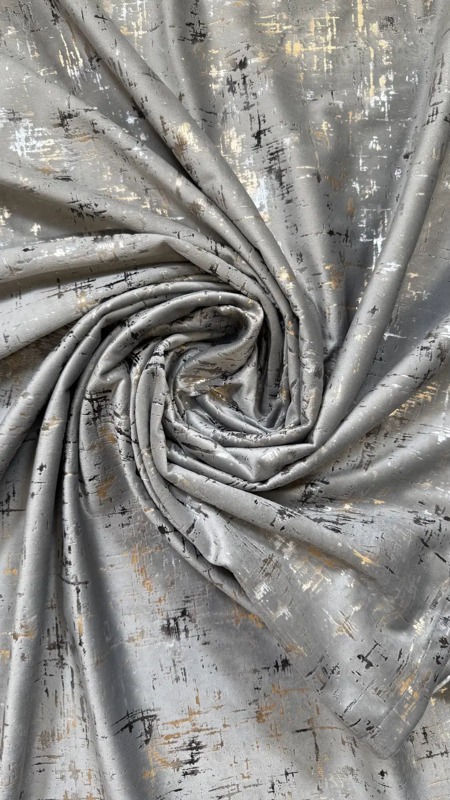 Draperie din catifea gri deschis cu accente aurii HKNA56 - Rejansa 10 cm