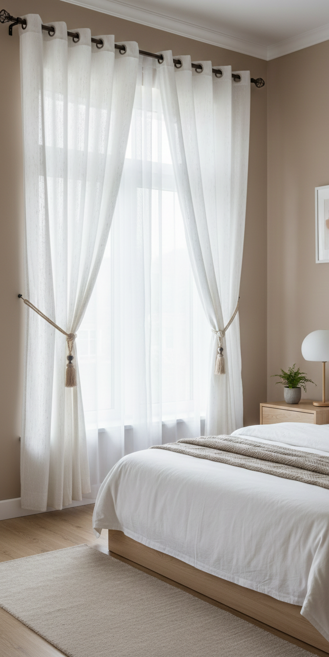 Perdea simplă Tay Bambu alb