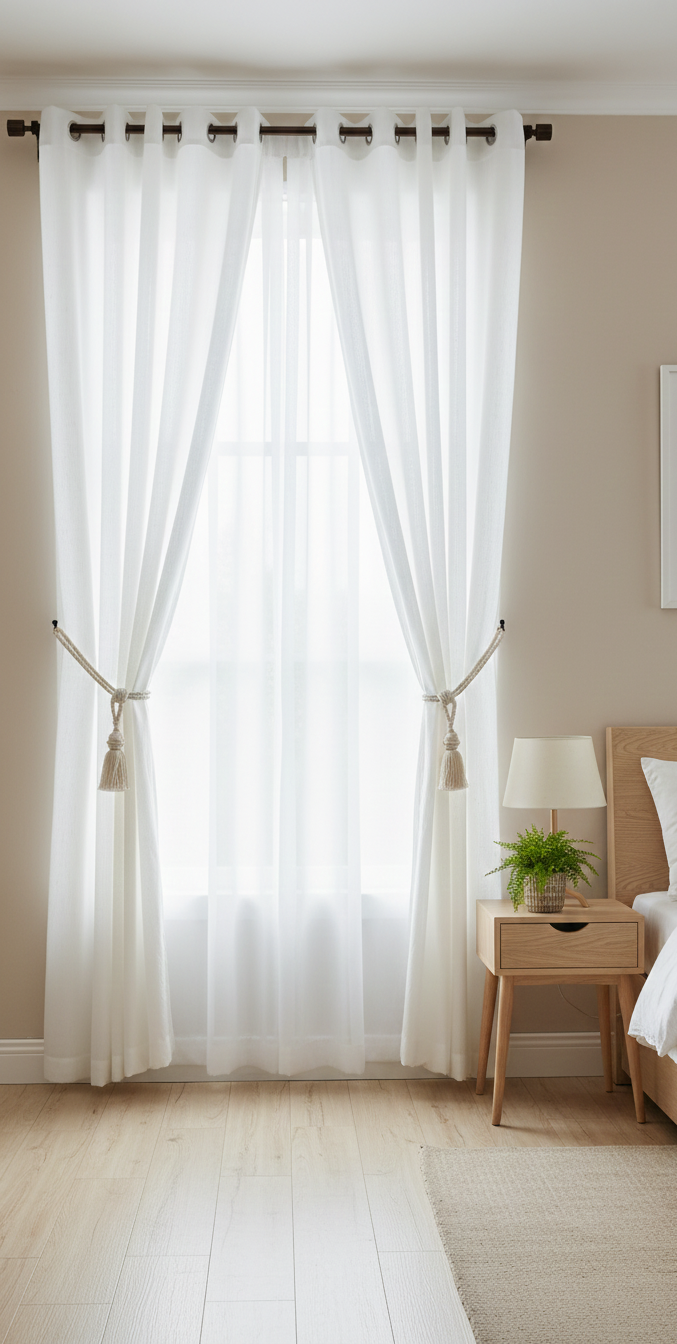 Perdea simplă Vual alb