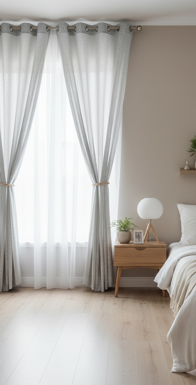 Perdea simplă Enes argintiu