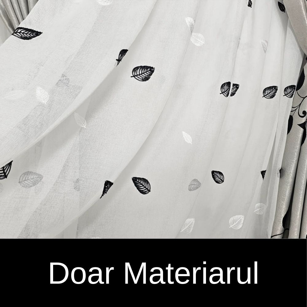 Draperie alb-bej cu model ondulat Serpișor 02