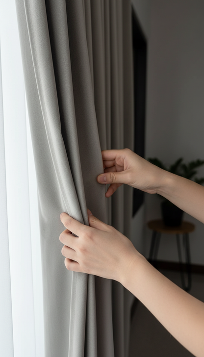 Draperie din catifea gri deschis HKN10