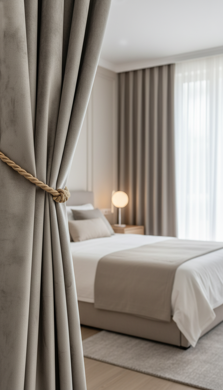 Draperie din catifea gri deschis HKN10