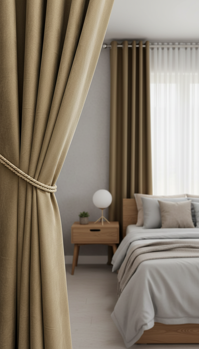Draperie din catifea maro HKN31