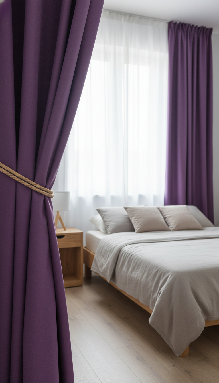 Draperie din catifea mov regal HKN43