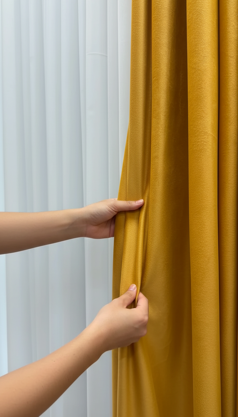 Draperie din catifea auriu-muștar HKN22
