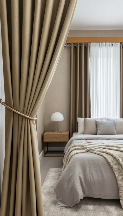 Draperie din catifea maro HKN31