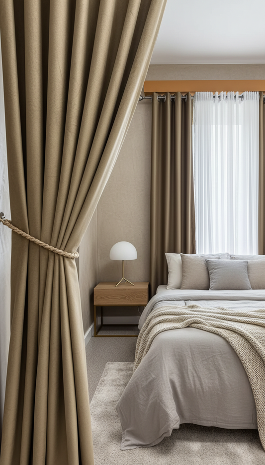 Draperie din catifea maro HKN31