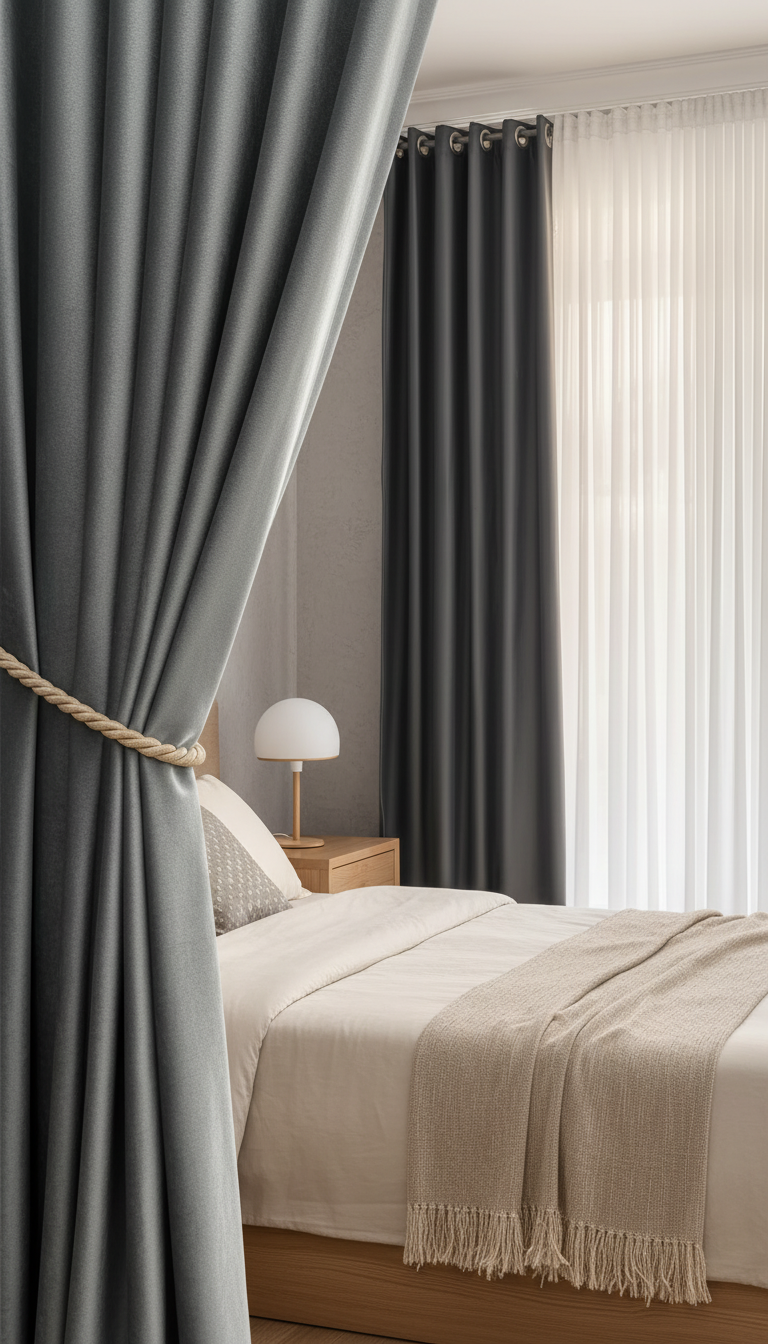 Draperie din catifea gri mediu HKN15 - Rejansa bara