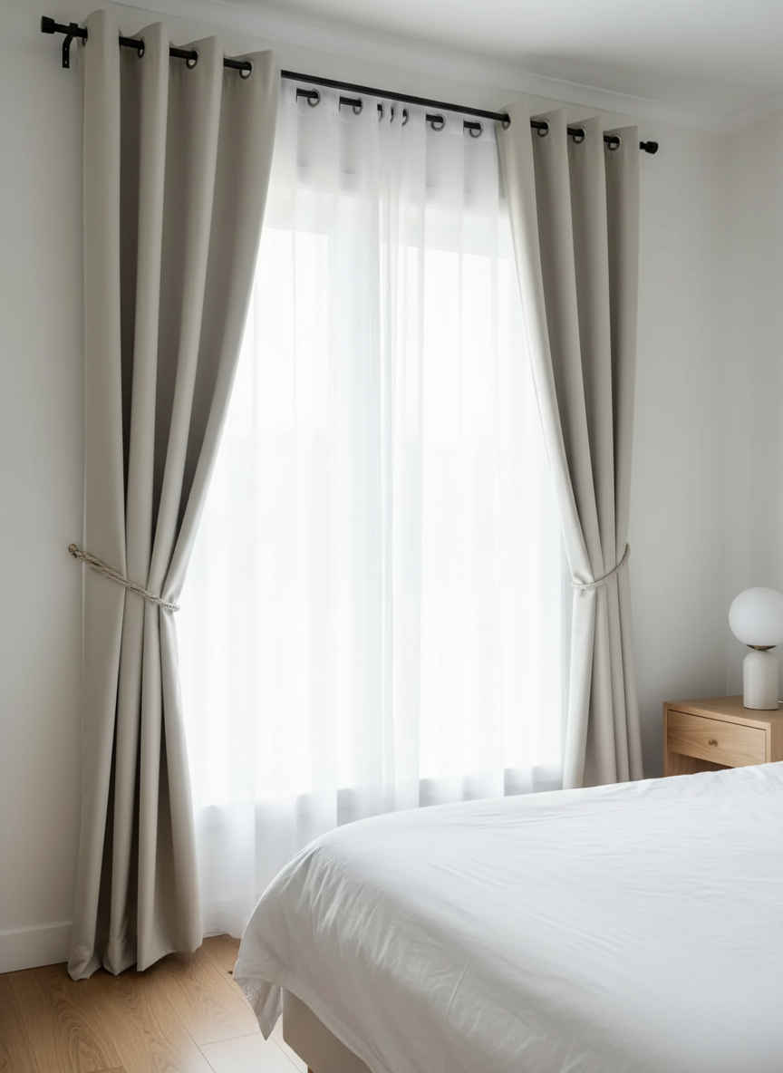Draperie din catifea crem HKN4 - Rejansa sina/galerie (universala))