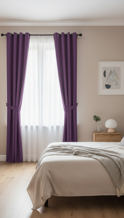 Draperie din catifea mov regal HKN43