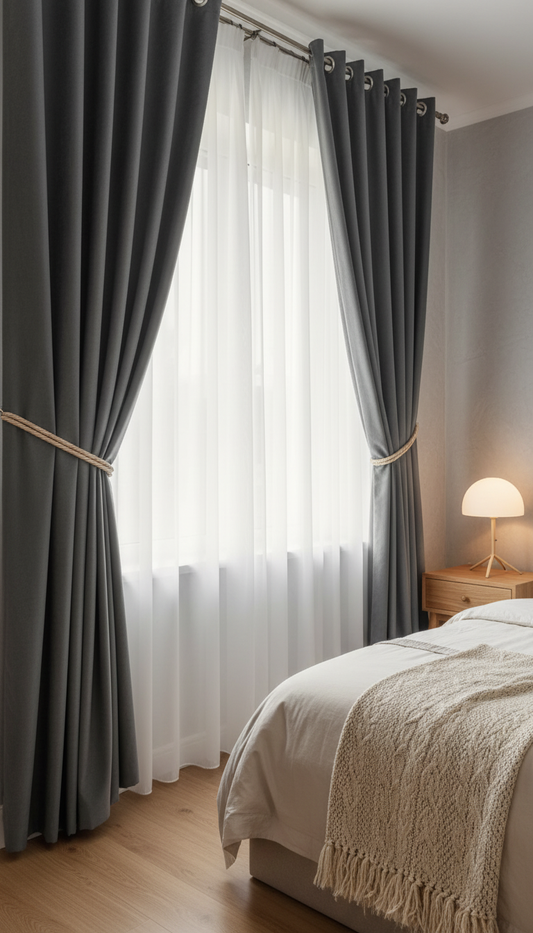 Draperie din catifea gri mediu HKN15