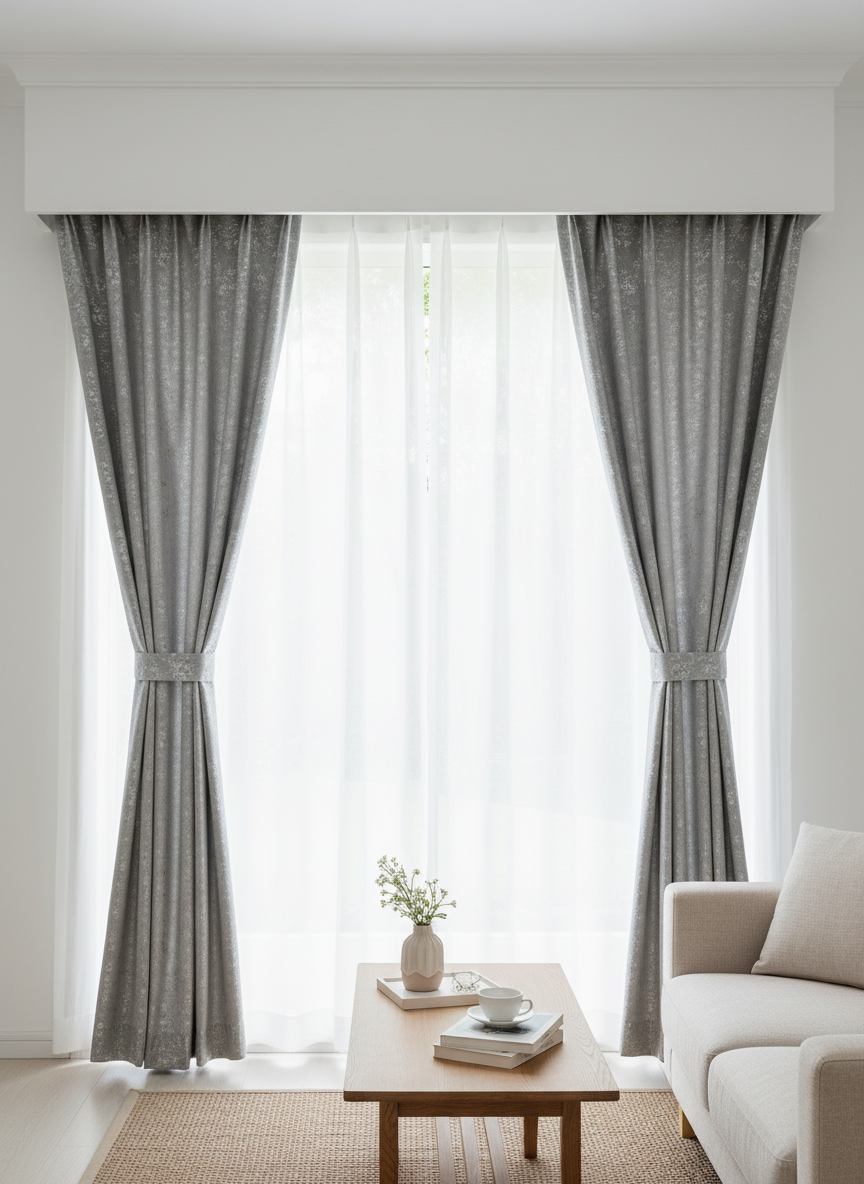 Draperie gri deschis cu textură fină Nisip 14