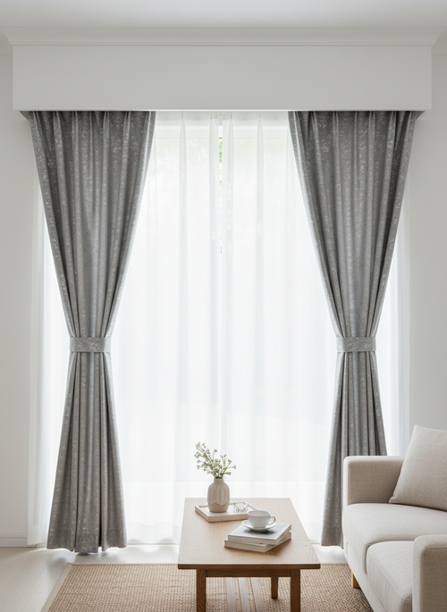 Draperie gri deschis cu textură fină Nisip 14