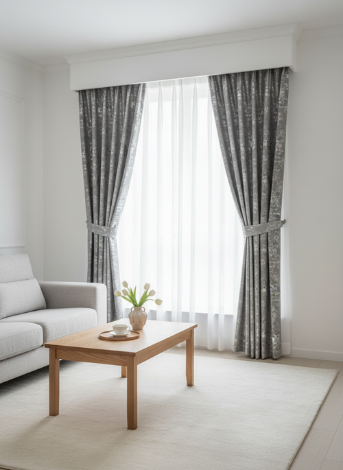 Draperie gri închis cu textură naturală Nisip 15