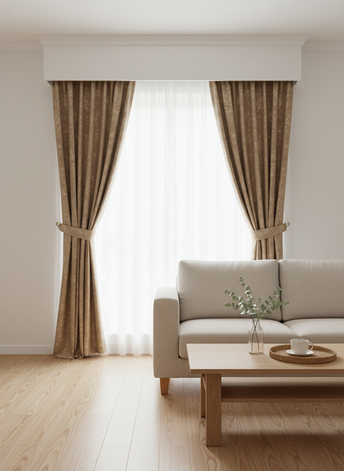 Draperie maro nisipiu cu textură naturală Nisip 9 - Rejansa 10 cm