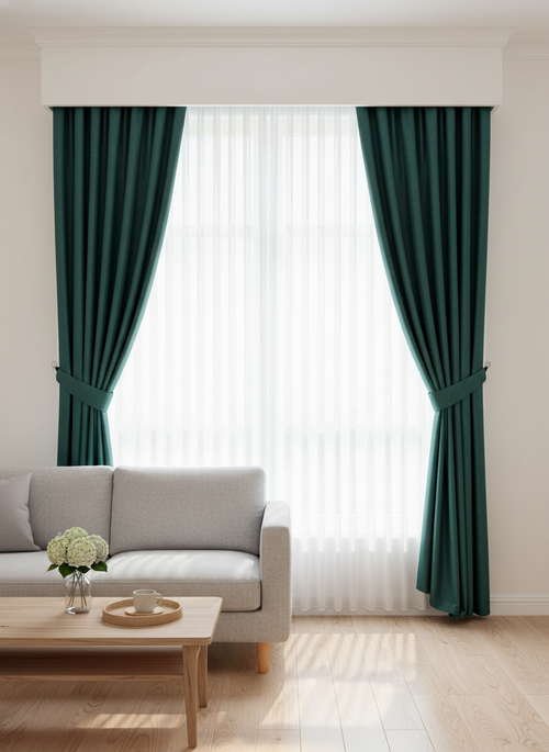 Draperie verde catifelată Soft 2023 - Rejansa tip creion (10cm)