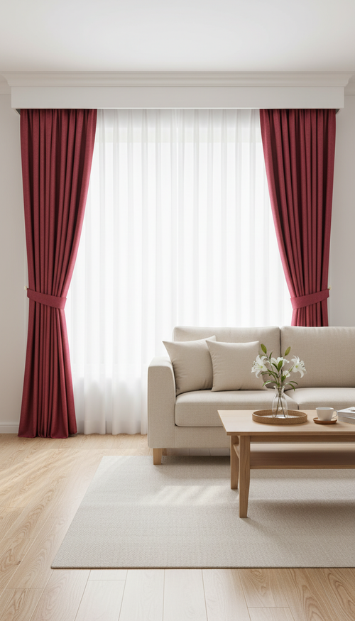 Draperie catifelată roșu-rubiniu Soft 4 - Rejansa bara