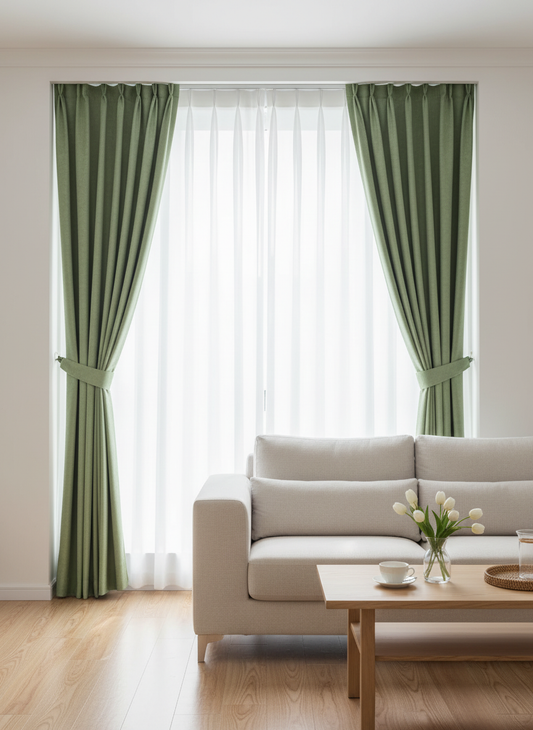 Draperie catifelată verde măsliniu Soft 6 - Rejansa bara