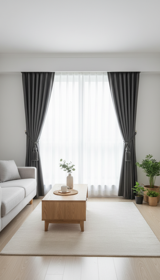 Draperie catifelată neagră Soft Black - Rejansa tip creion (8cm)