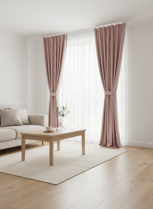 Draperie catifelată roz pudrat Soft Rose - Rejansa 10 cm