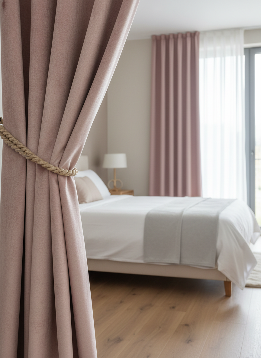 Draperie catifelată roz pudrat Soft Rose - Rejansa 10 cm