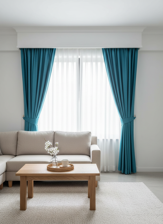 Draperie catifelată turcoaz Soft Turcoaz