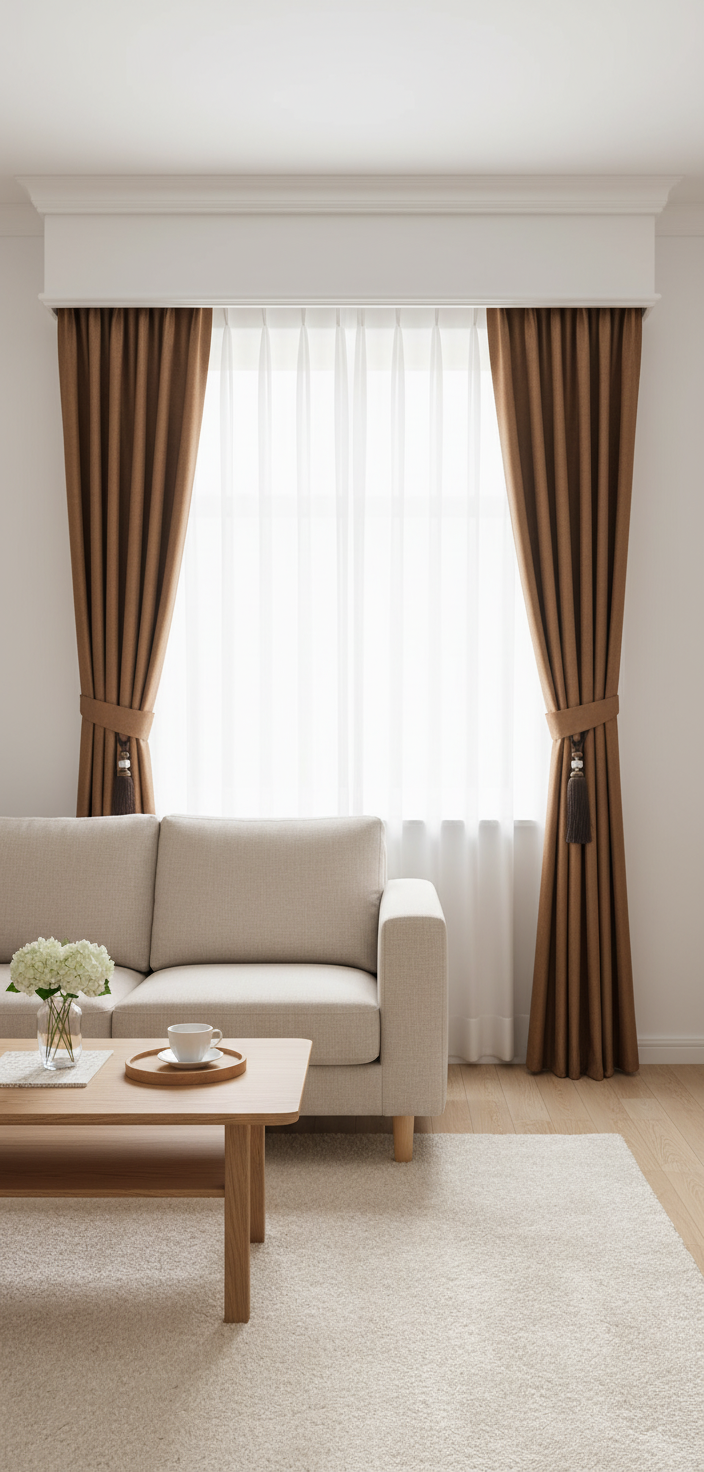 Draperie catifelată maro ciocolatiu Soft V53 - Tiv lat (pliuri)