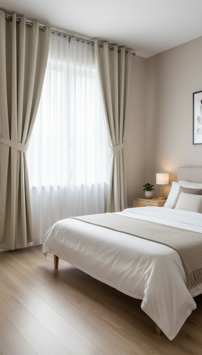 Draperie Blackout bej deschis – Draperie Blackout Simple 2 - Tiv lat (pliuri)