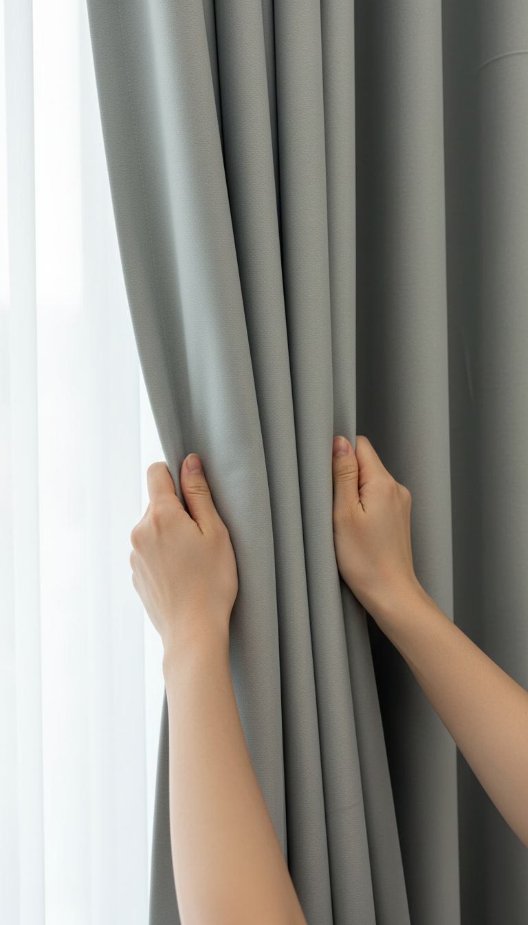 Draperie Blackout gri deschis – Draperie Simple 38 - Rejansa tip creion (10cm)