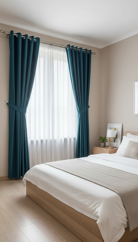 Draperie din catifea verde smarald HKN63 - Tiv lat (pliuri)