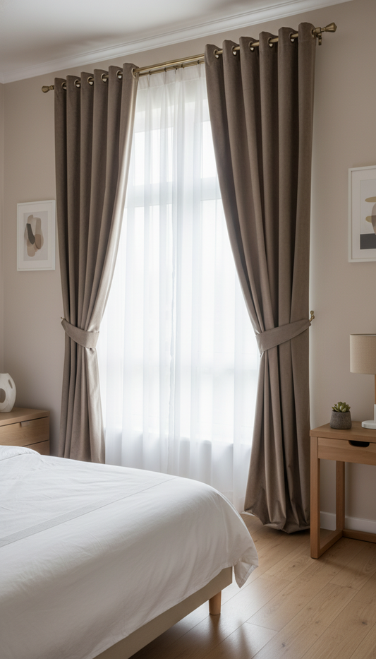 Draperie din catifea maro HKN78