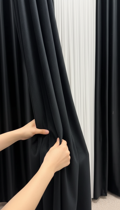 Draperie din catifea neagră HKN80 - Rejansa sina/galerie (universala))