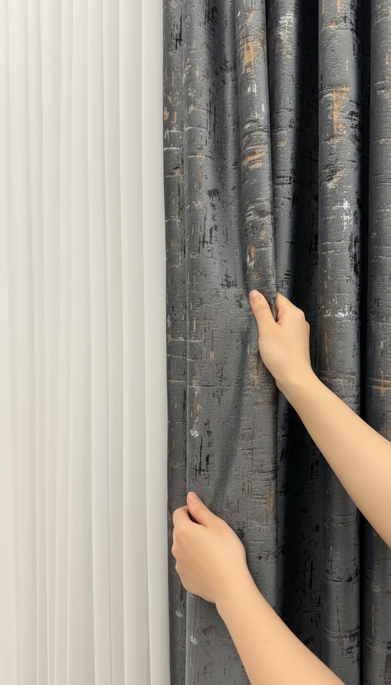Draperie din catifea gri antracit cu accente aurii HKNA15
