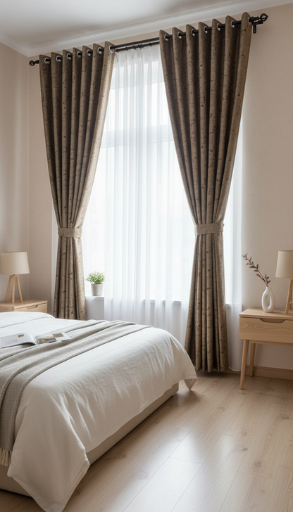 Draperie din catifea bej auriu cu accente metalice HKNA31 - Rejansa tip creion (10cm)