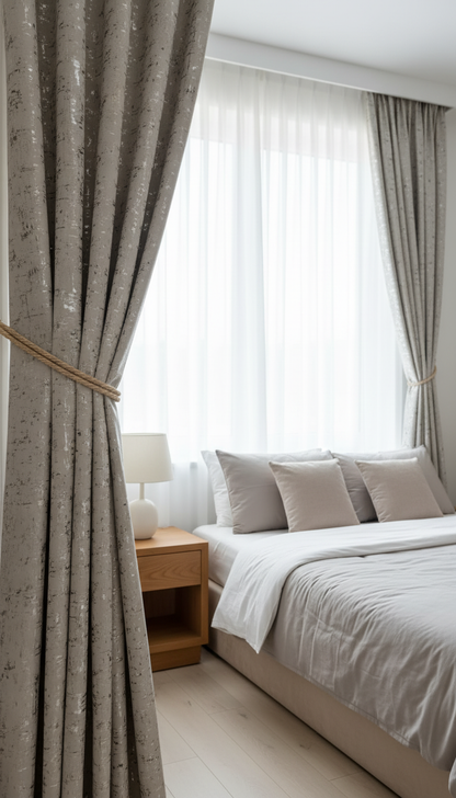 Draperie din catifea bej deschis cu reflexii aurii HKNA4 - Tiv lat (pliuri)
