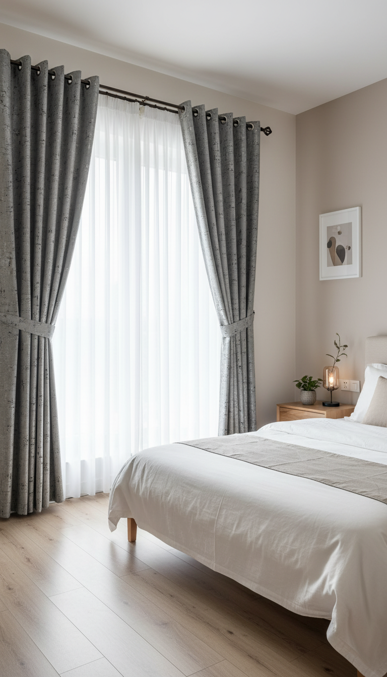 Draperie din catifea gri deschis cu accente aurii HKNA56