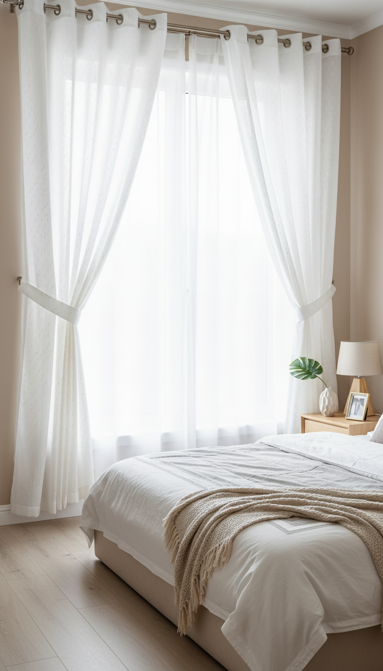 Perdea simplă Ploiță alb