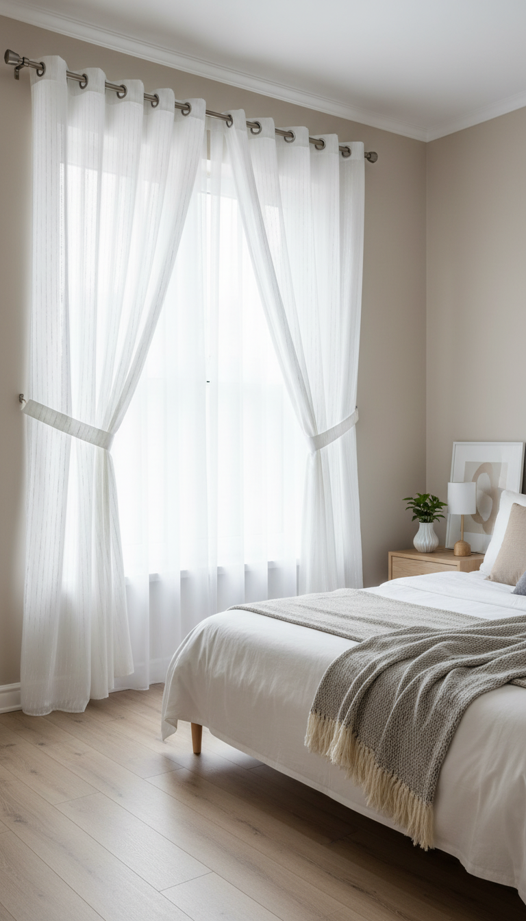 Perdea simplă Santuk alb