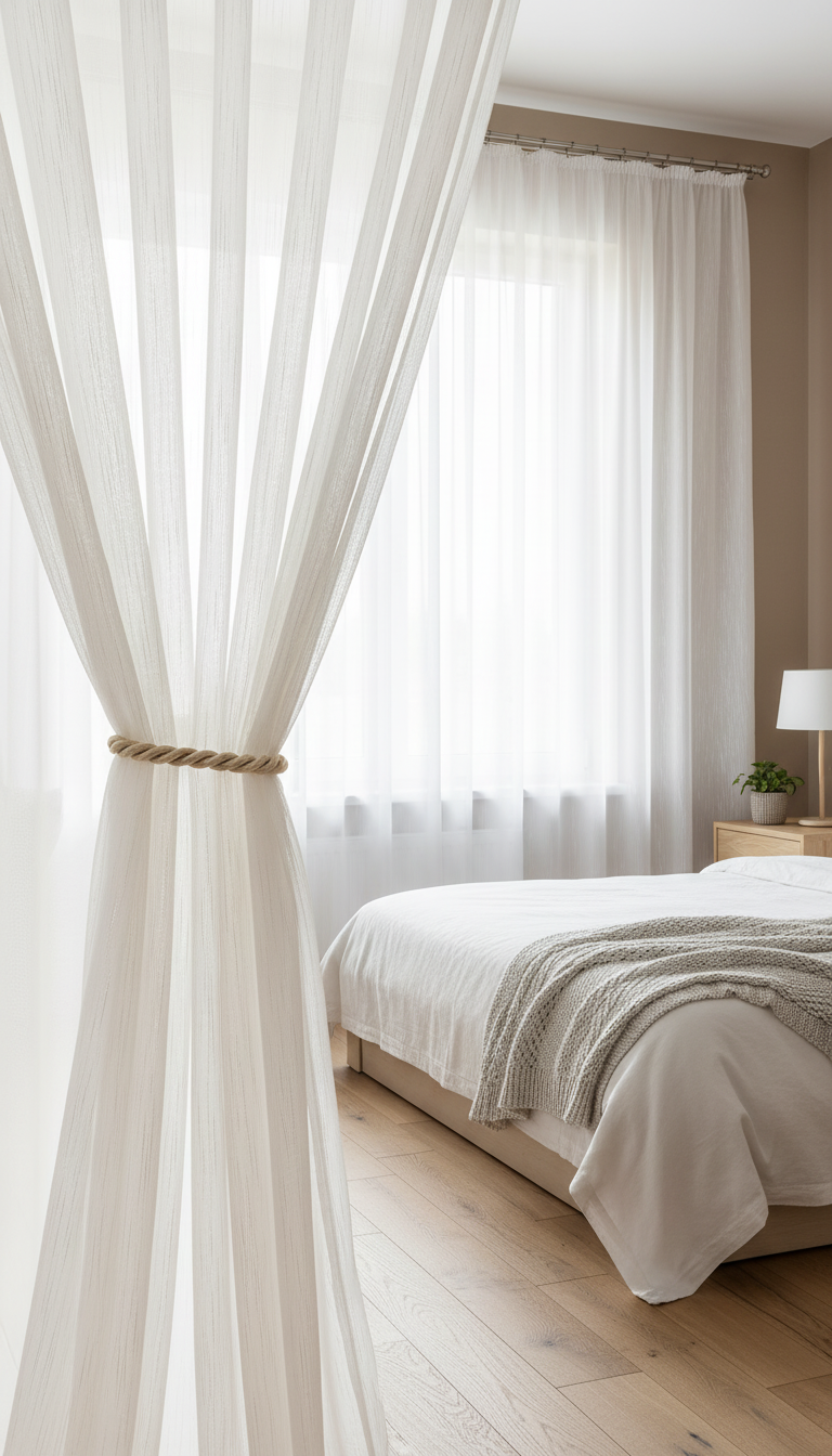 Perdea simplă Santuk alb