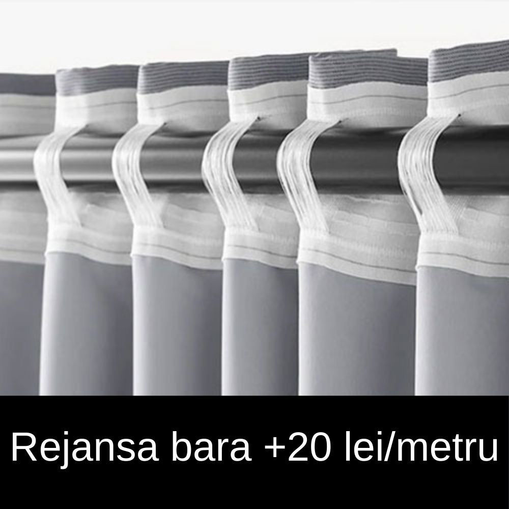 Draperie alb-bej cu model ondulat Serpișor 02 - Rejansa bara